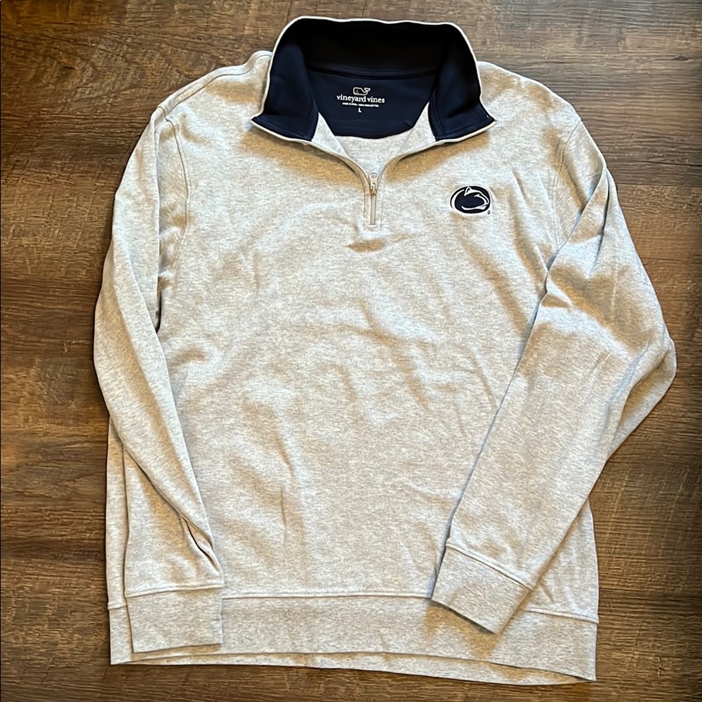 Gray Vineyard Vines Penn State Quarter-Zip Sweater